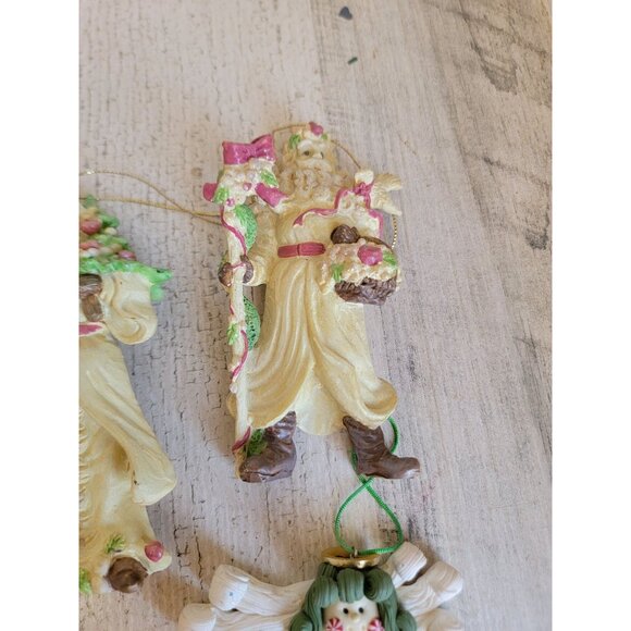 Rustic Santa Claus Angel cherub set variety ornament Xmas - Picture 4 of 7